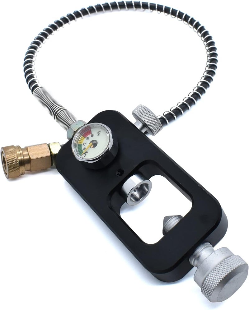 TUXING 4500Psi DIN Valve Scuba Adapter, Yoke Filling Station for HPA Tank, High Pressure Gauge, Aluminum Alloy Refill Adapter for Pcp Paintball HPA Tank Filling - Image 1